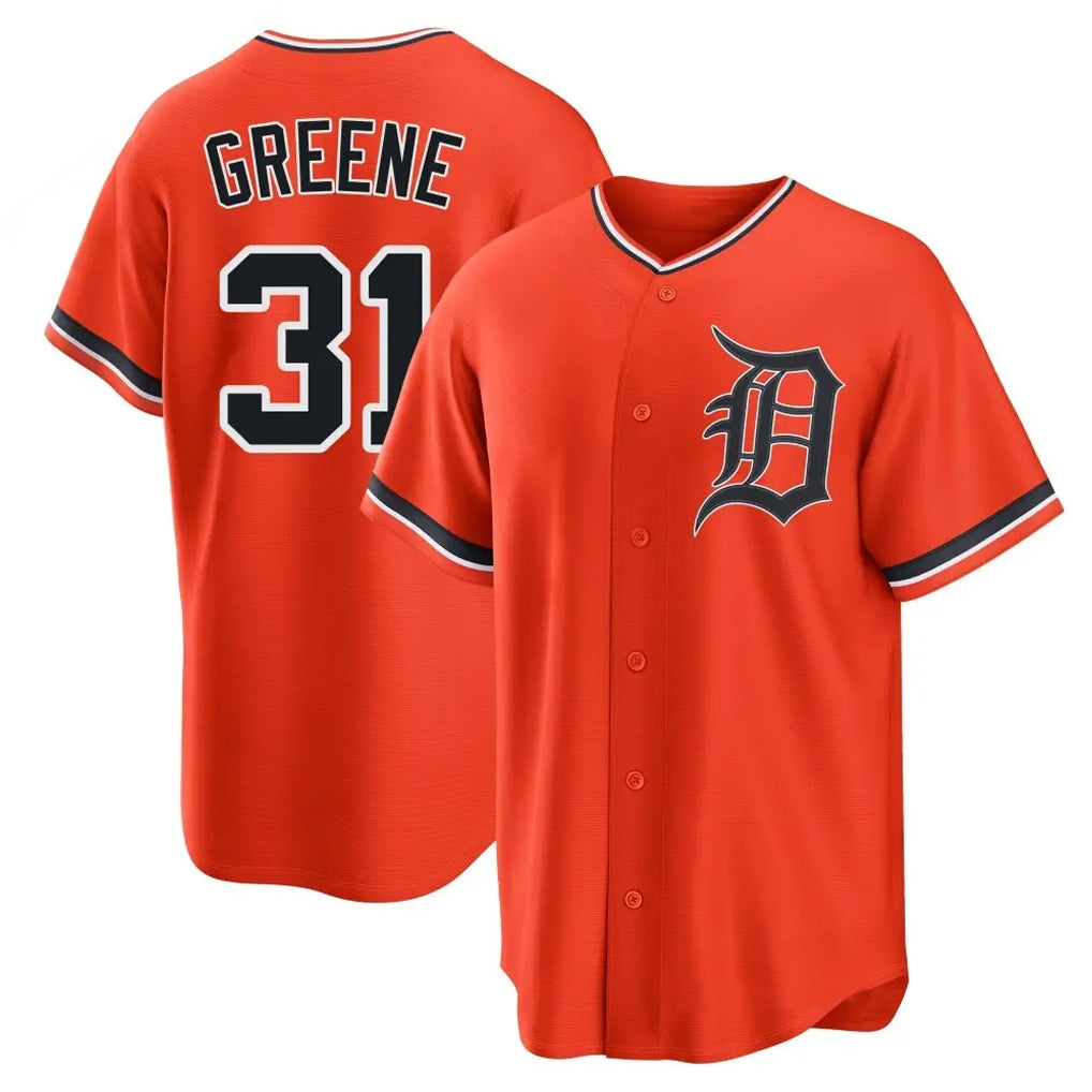 D.Tigers #31 Riley Greene Player Orange Home Game Jdoa Stitched Jerseys