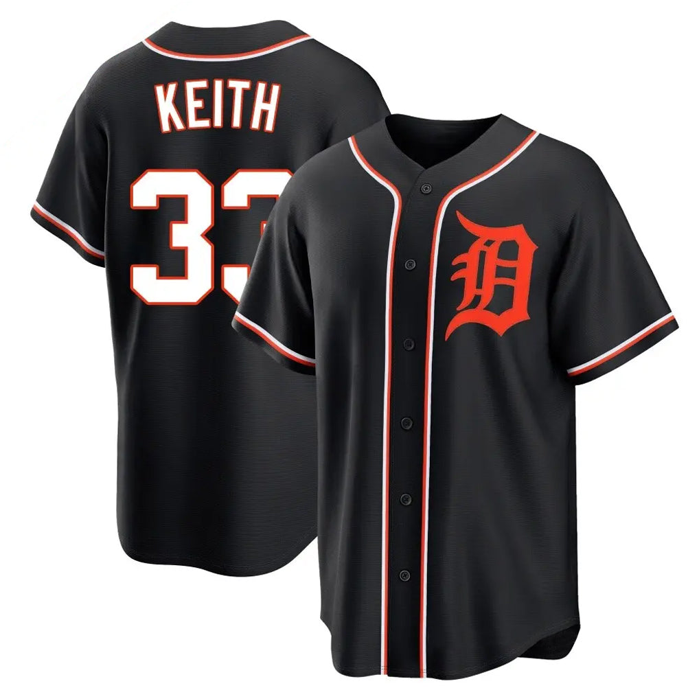 D.Tigers #33 Colt Keith Player Black Fashion Out Home Game Jdoa Stitched Jerseys
