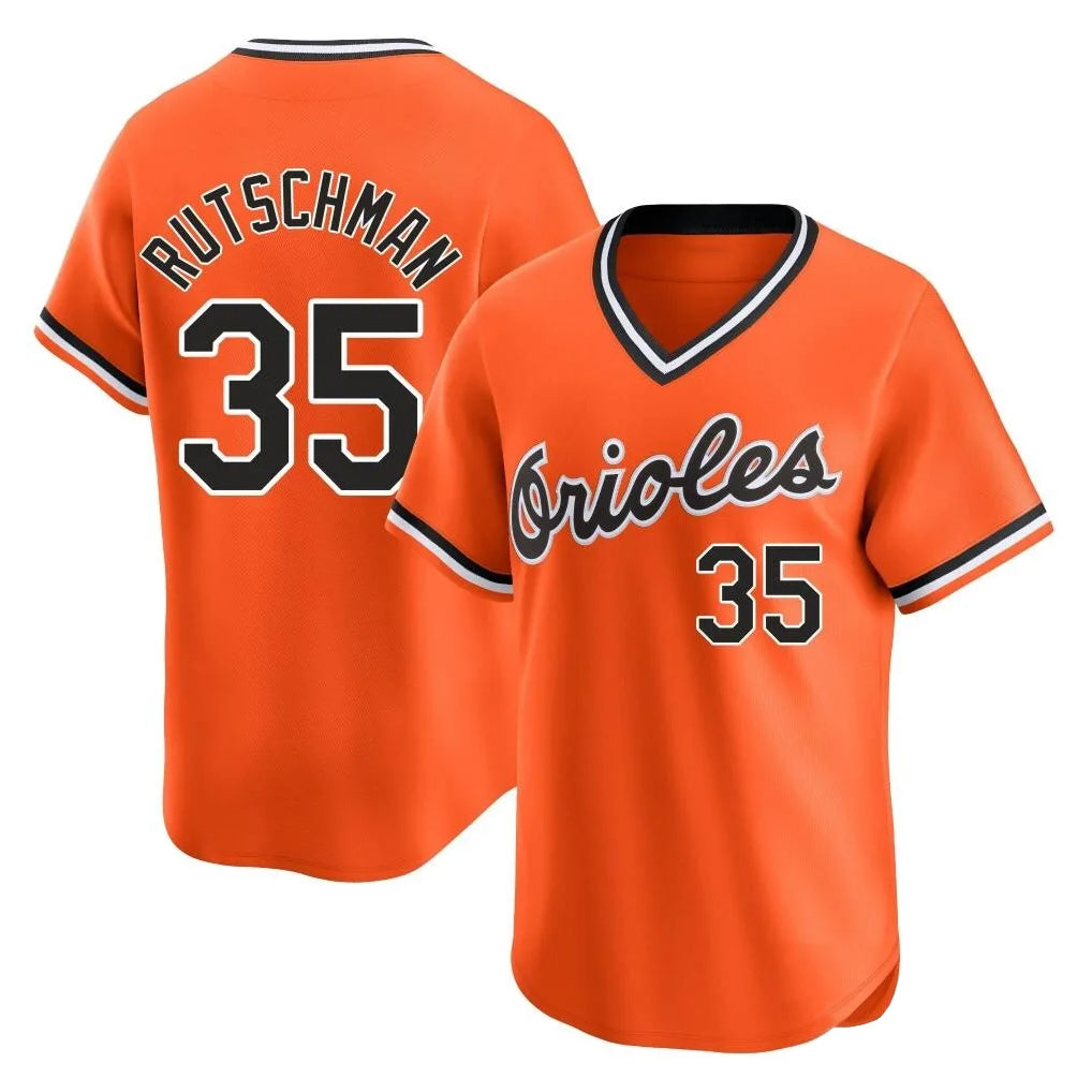 B.Orioles #35 Adley Rutschman Player Orange T-shirt Limited Home Game Jdoa Stitched Jerseys