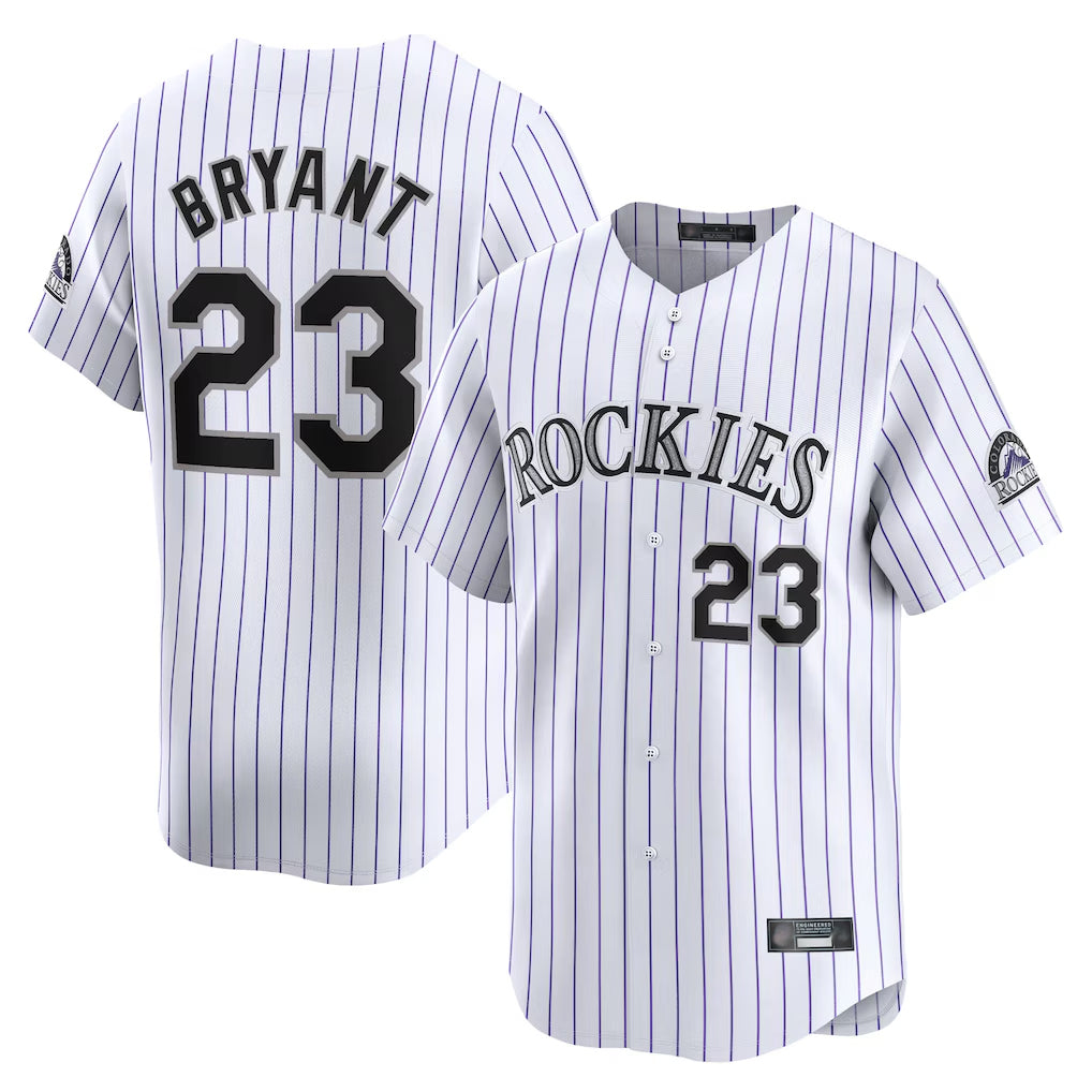 C.Rockies #23 Kris Bryant Player White Limited Home Jdoa Stitched Jerseys