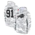 B.Bills #91 Ed Oliver Player Arctic Camo Salute to Service Hoodies Jdoa Stitched Jerseys