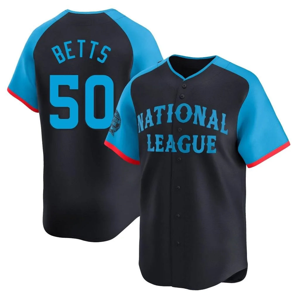 LA.Dodgers #50 Mookie Betts Player Black National League All-Star Limited Home Jdoa Stitched Jerseys