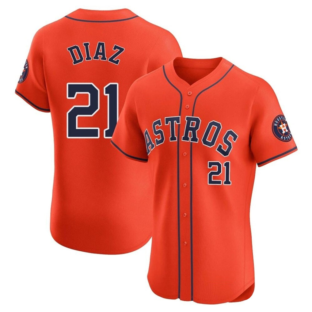 H.Astros #21 Yainer Diaz Player Orange Home Limited Elite Jdoa Stitched Jerseys