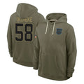 C.Panthers #58 Bobby Okereke Player Olive Salute to Service Hoodies Game Jdoa Stitched Jerseys