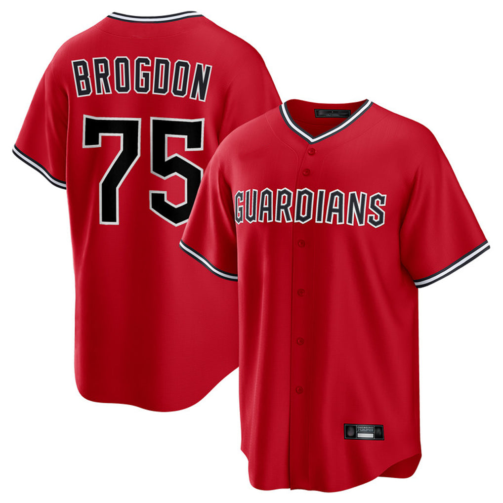 C.Guardians #75 Connor Brogdon Player Red Home Game Jdoa Stitched Jerseys