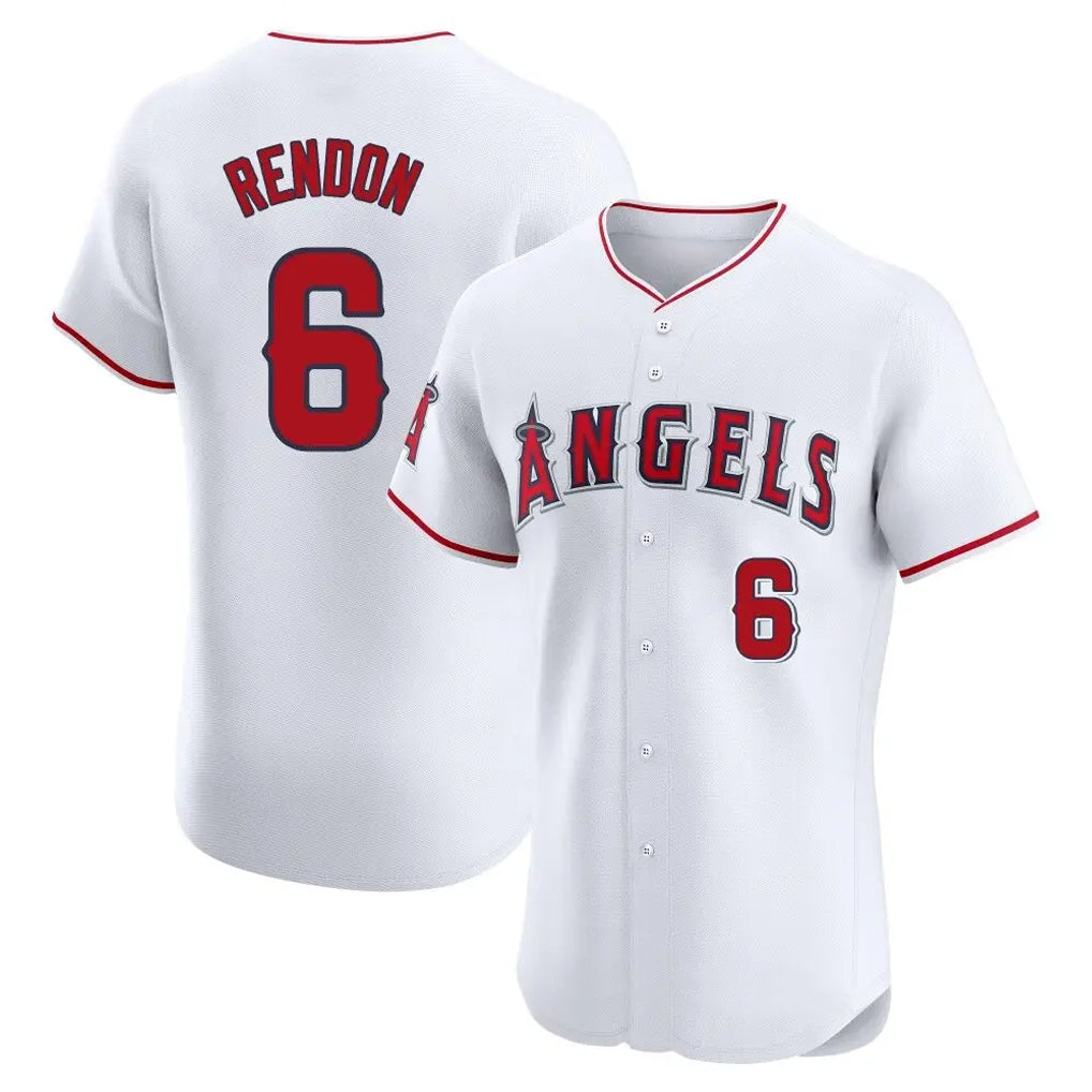 LA.Angels #6 Anthony Rendon Player White Limited Elite Jdoa Stitched Home Jerseys