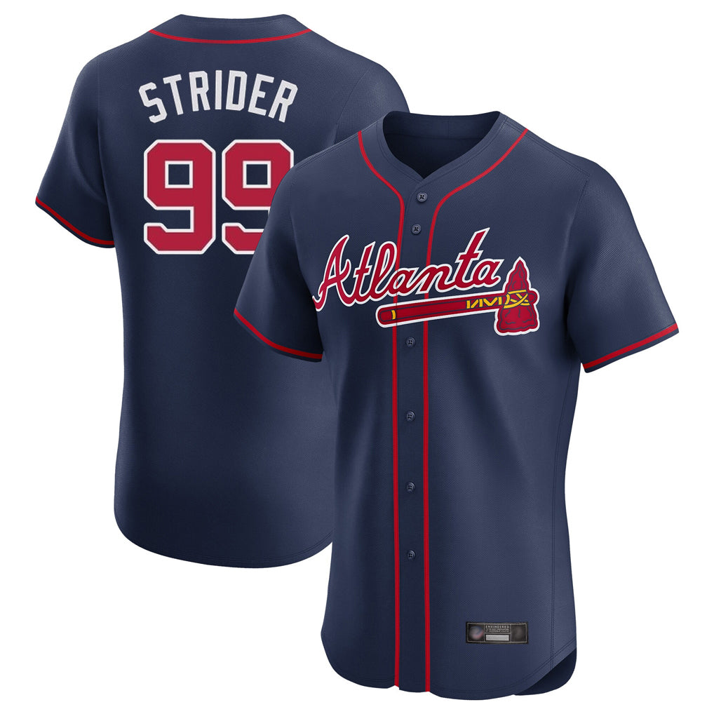 A.Braves #99 Spencer Strider Player Navy Limited Elite Home Game Jdoa Stitched Jerseys