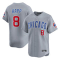 C.Cubs #8 Ian Happ Player Gray Road Limited Home Jdoa Stitched Jerseys