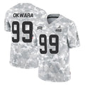 C.Browns #99 Julian Okwara Player Arctic Camo Salute to Service Limited Home Game Jdoa Stitched Jerseys