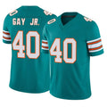 M.Dolphins #40 Willie Gay Jr. Player Aqua Limited Alternate Vapor F.U.S.E. Home Game Jdoa Stitched Jerseys