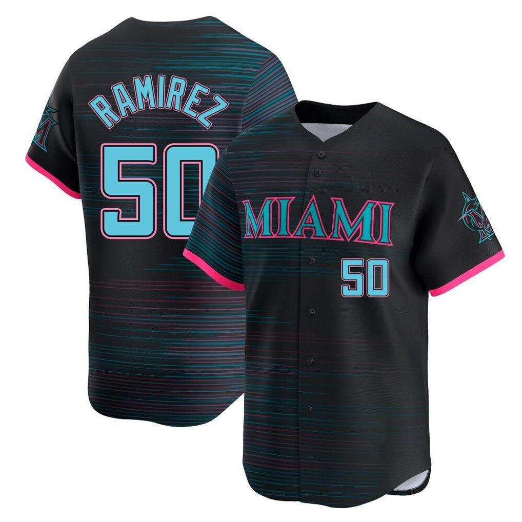 M.Marlins #50 Agustin Ramirez Player Black City Connect Home Limited Jdoa Stitched Jerseys