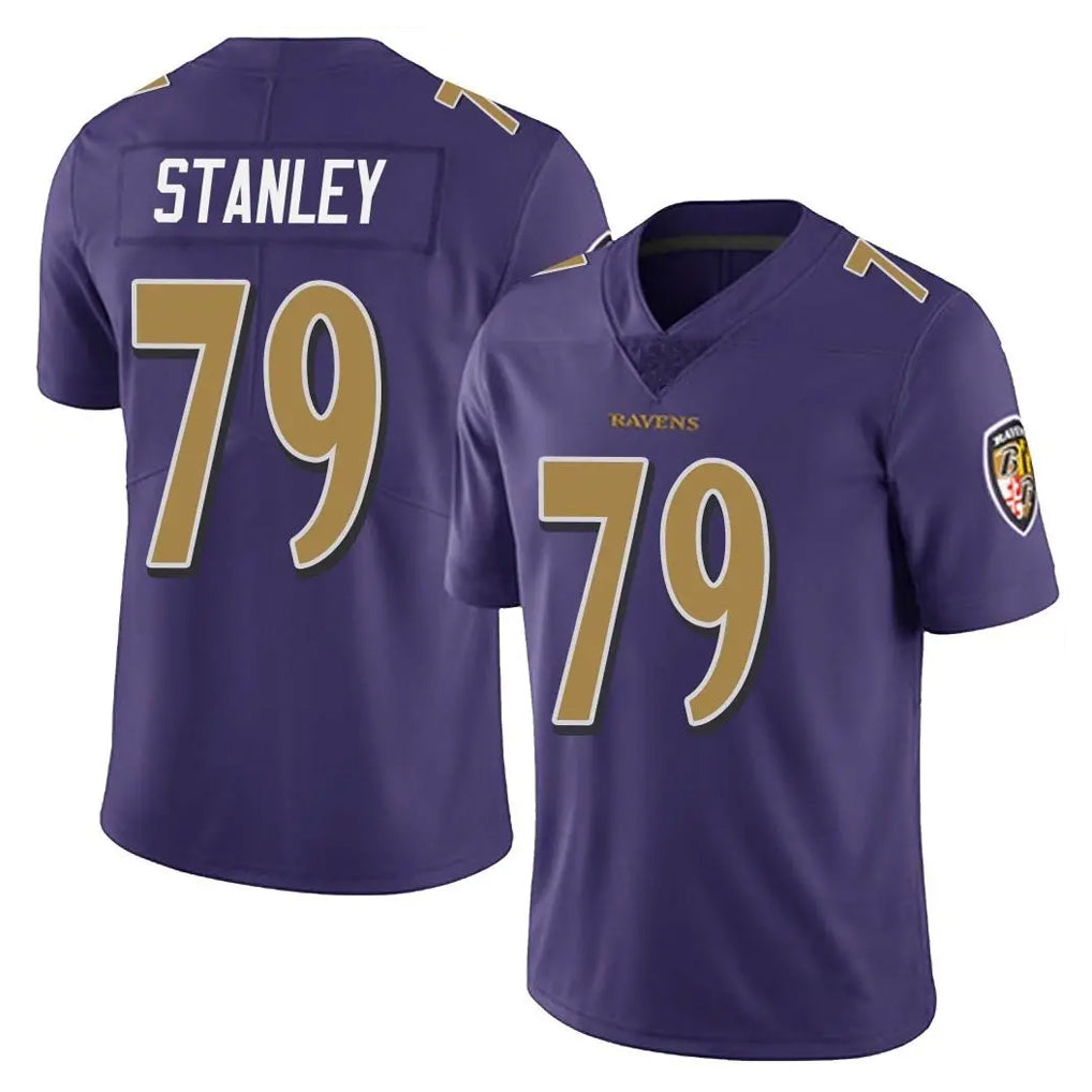 B.Ravens #79 Ronnie Stanley Player Purple Color Rush Vapor Untouchable Limited Home Game Jdoa Stitched Jerseys