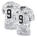 C.Browns #9 Grant Delpit Player Arctic Camo Salute to Service Limited Home Game Jdoa Stitched Jerseys