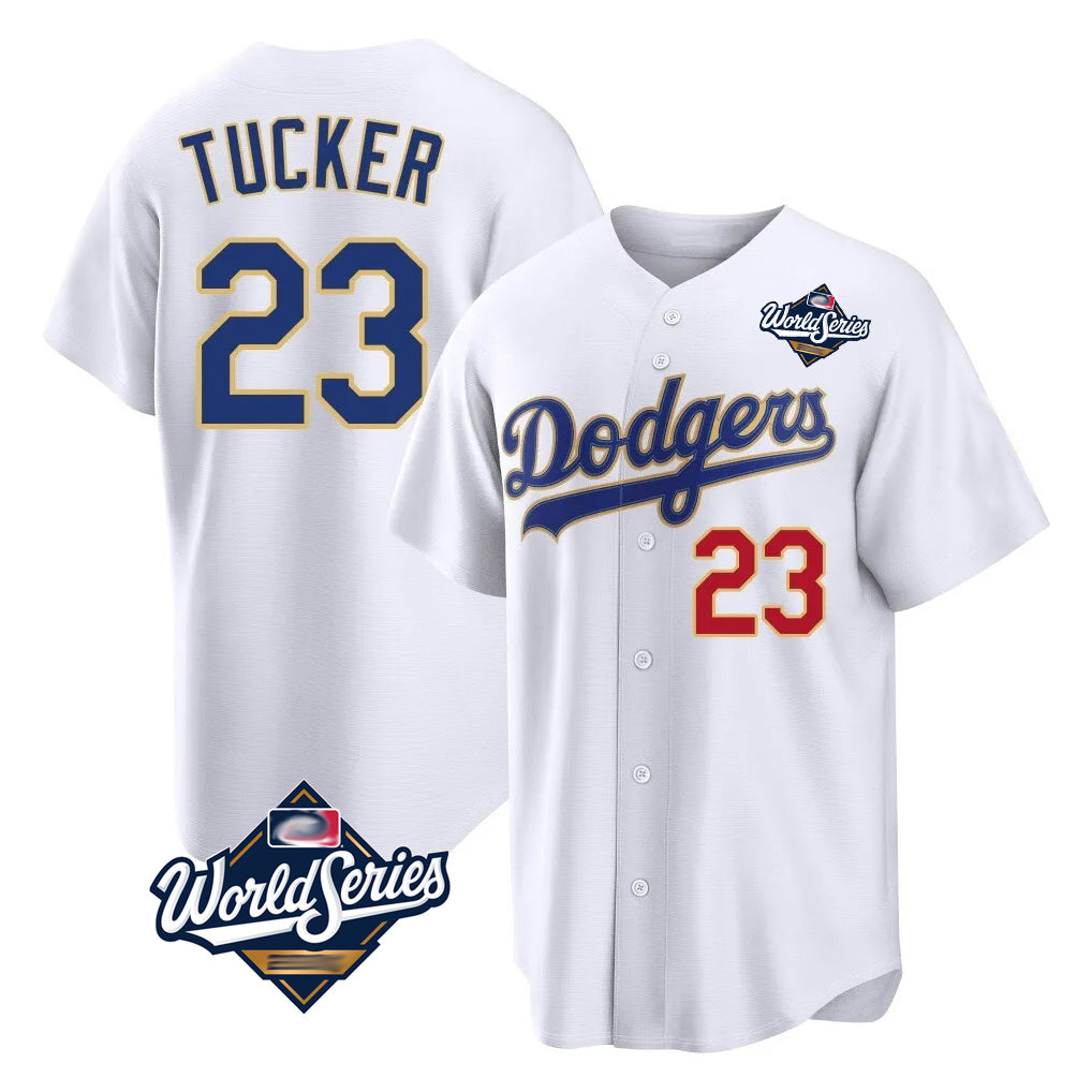 LA.Dodgers #23 Kyle Tucker Player Gold White World Series 2026 Collection Stadium Limited Jdoa Stitched Jerseys