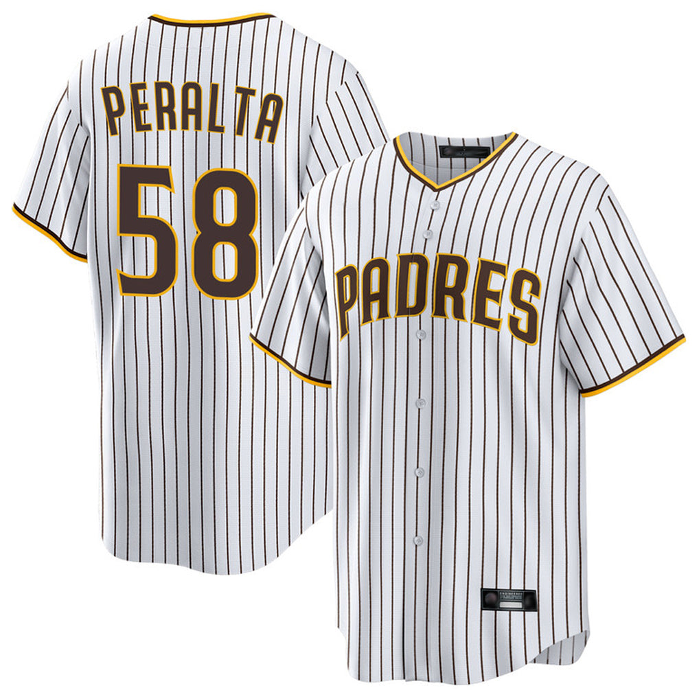 S.Diego Padres #58 Wandy Peralta Player White Home Game Jdoa Stitched Jerseys