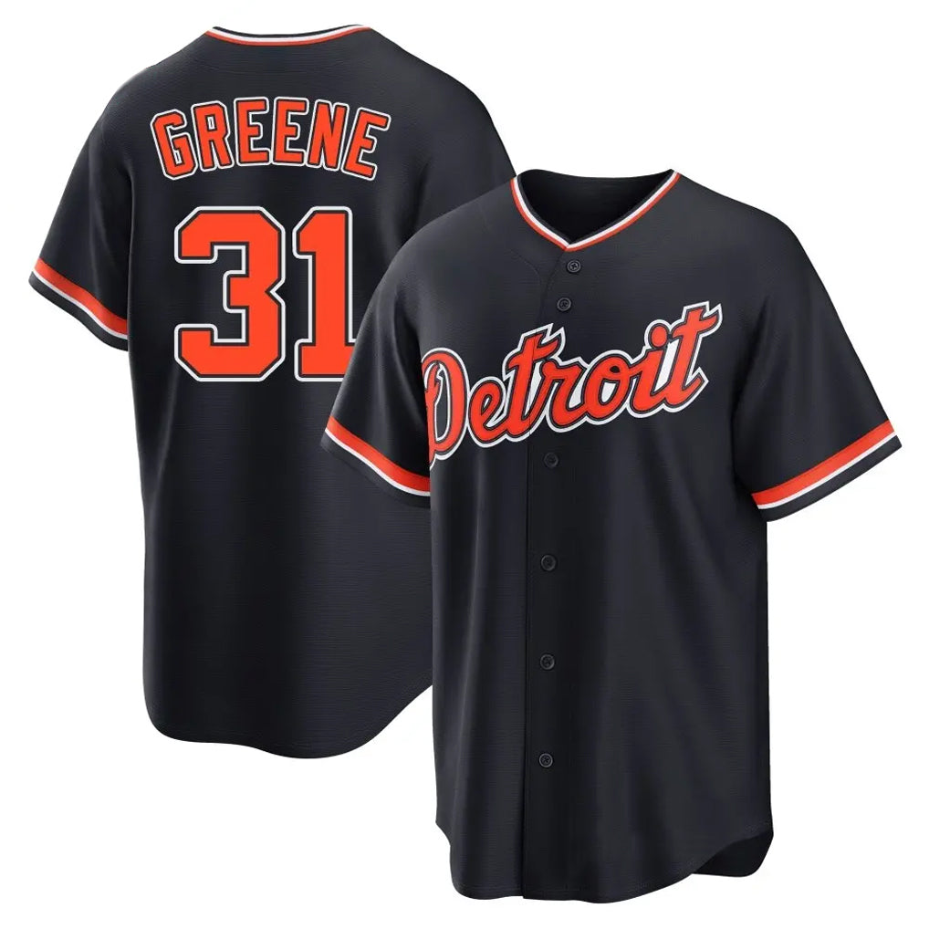 D.Tigers #31 Riley Greene Player Navy Home Game Jdoa Stitched Jerseys
