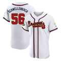 A.Braves #56 Spencer Schwellenbach Player White Gold Limited Elite Home Game Jdoa Stitched Jerseys