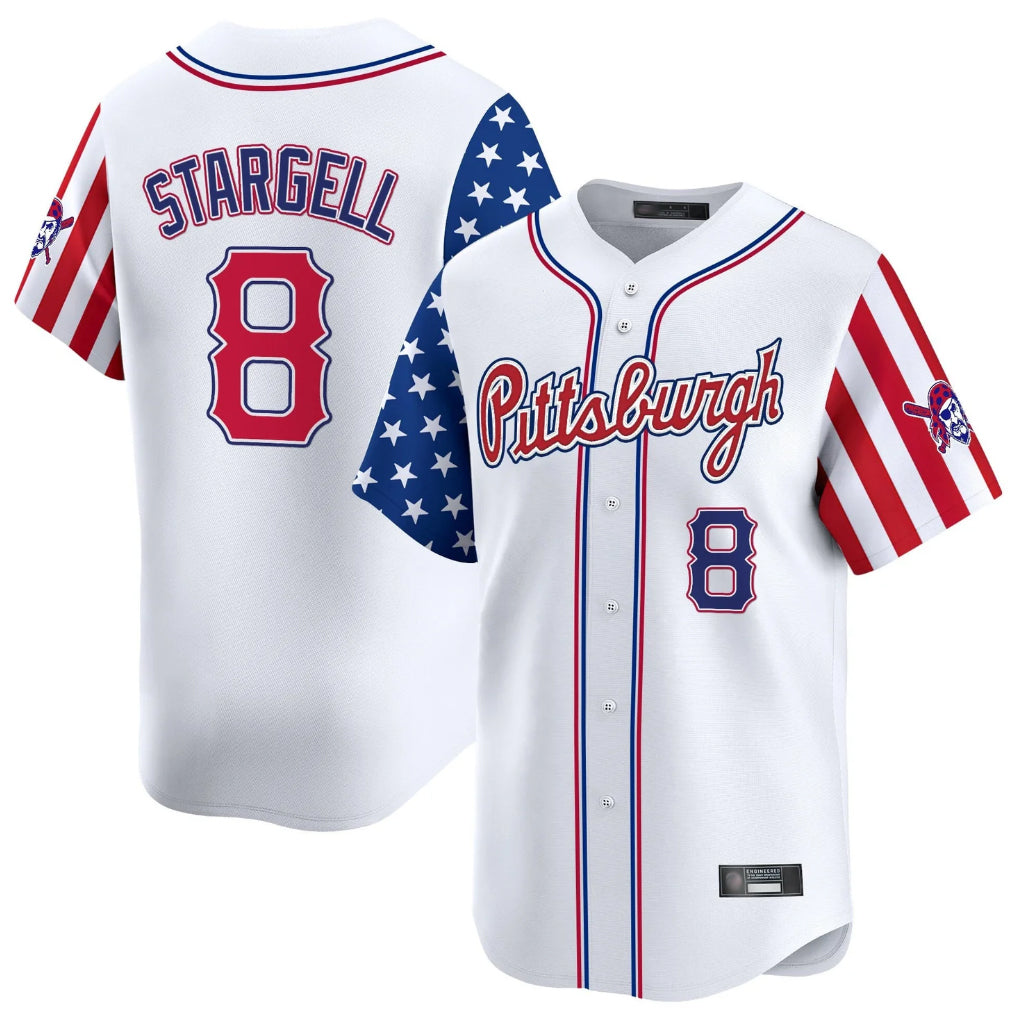 P.Pirates #8 Willie Stargell Player White 2025 Independence Day Vapor Premier Limited Jdoa Stitched Jerseys
