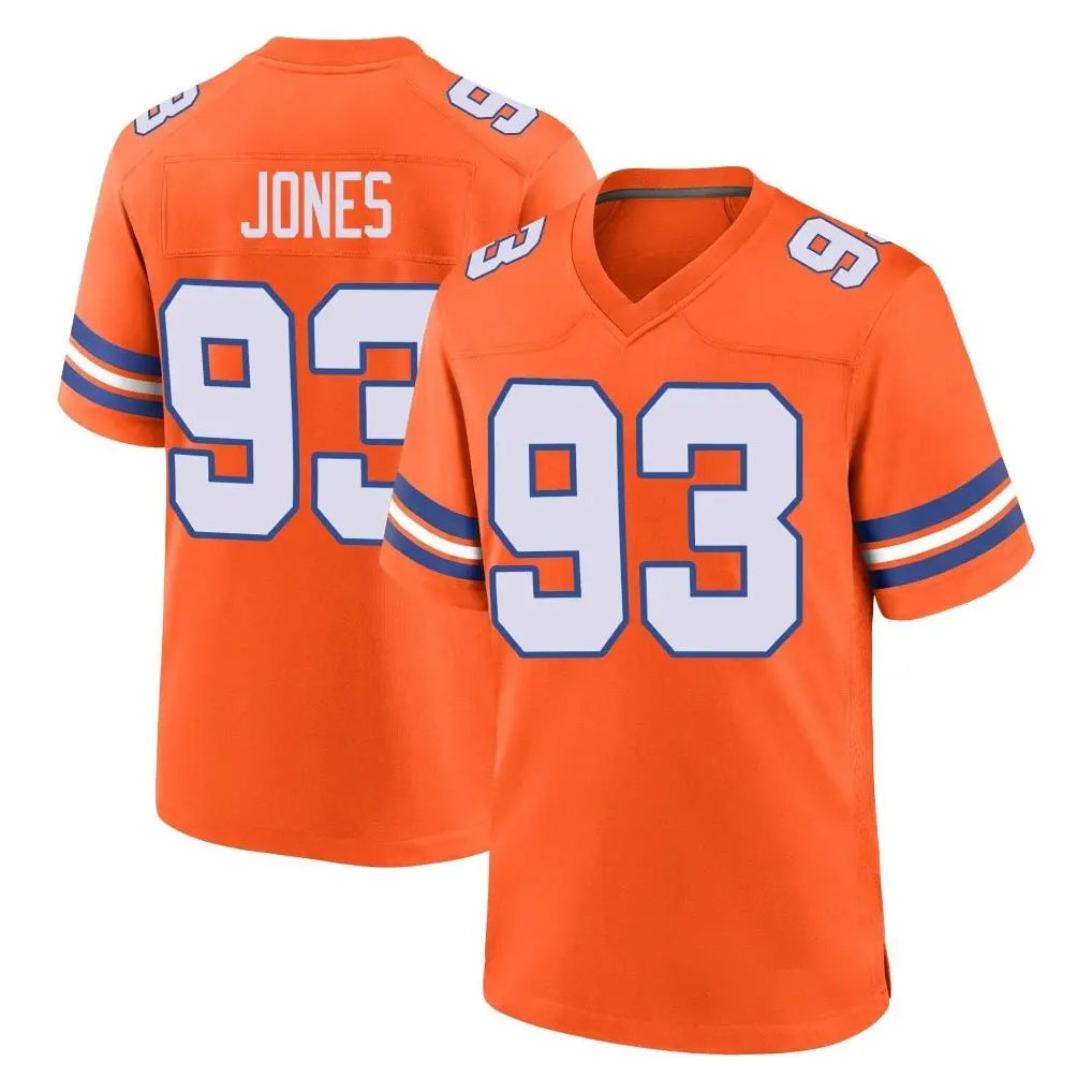 D.Broncos #93 D.J. Jones Player Orange Alternate Collection Throwback Game Jdoa Stitched Jerseys