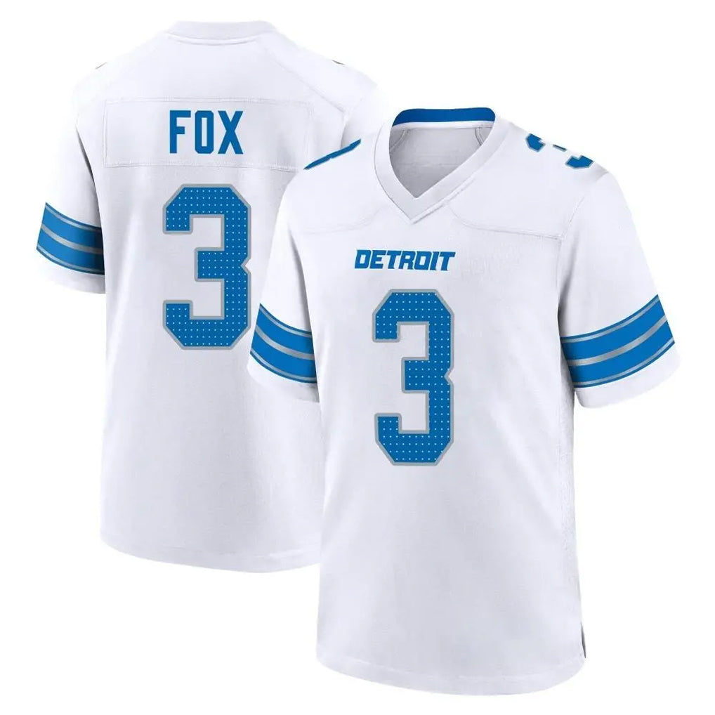 D.Lions #3 Jack Fox Player White Alternate Home Game Jdoa Stitched Jerseys