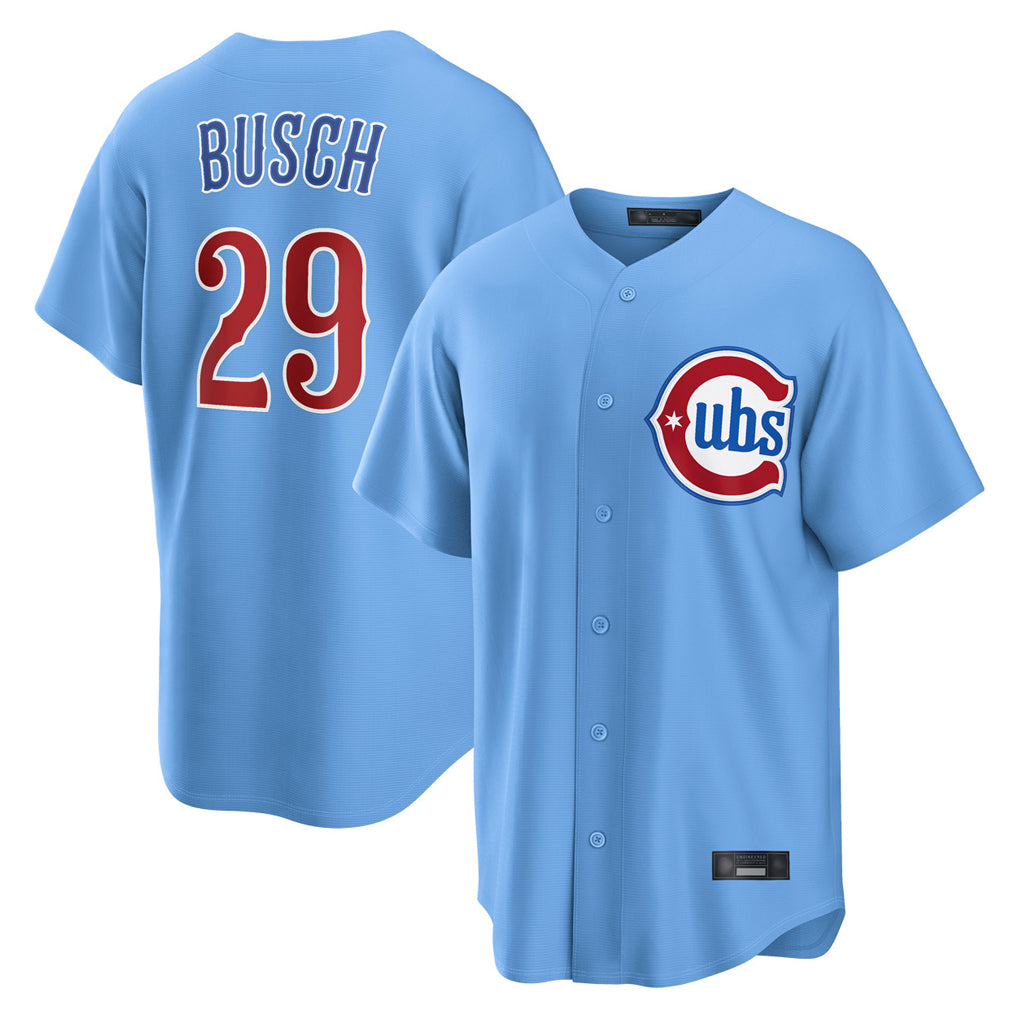 C.Cubs #29 Michael Busch Player Light Blue Home Game Jdoa Stitched Jerseys