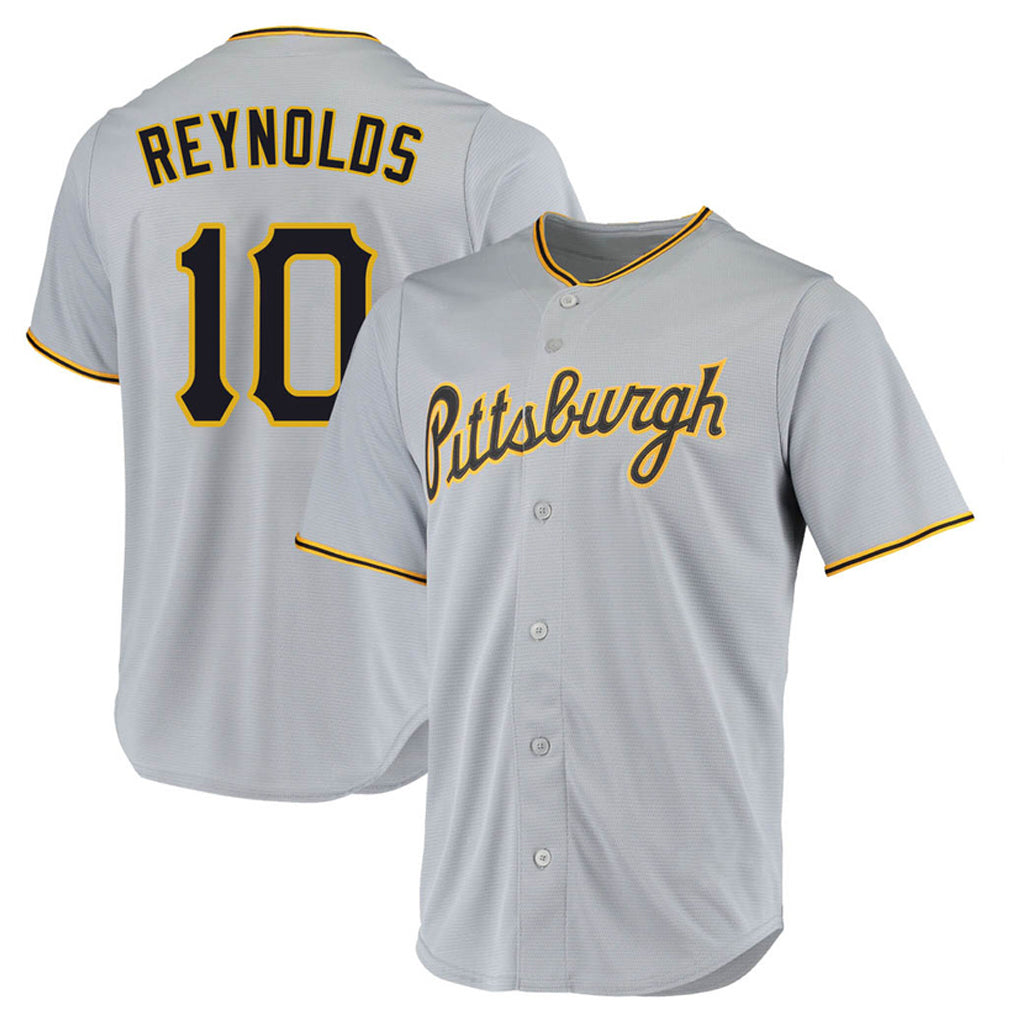 P.Pirates #10 Bryan Reynolds Player Gray Road Home Game Jdoa Stitched Jerseys