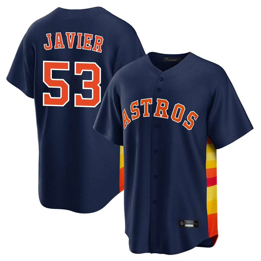 H.Astros #53 Cristian Javier Player Navy Home Game Jdoa Stitched Jerseys