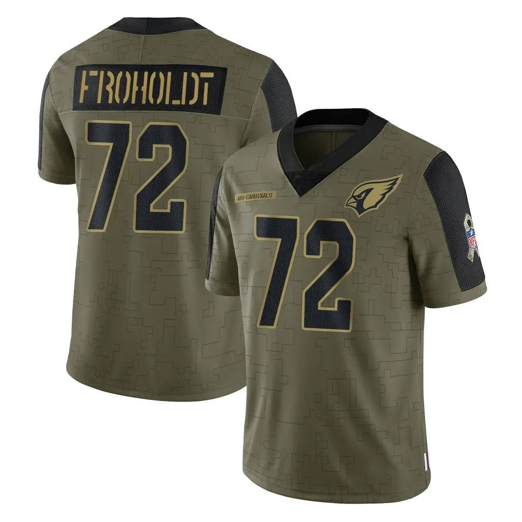 A.Cardinals #72 Hjalte Froholdt Player Olive Salute To Service Limited Game Jdoa Stitched Jerseys