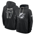 M.Dolphins #17 Trey Moore Player 2026 Black Logo Pullover Hoodies Limited Game Jdoa Stitched Jerseys