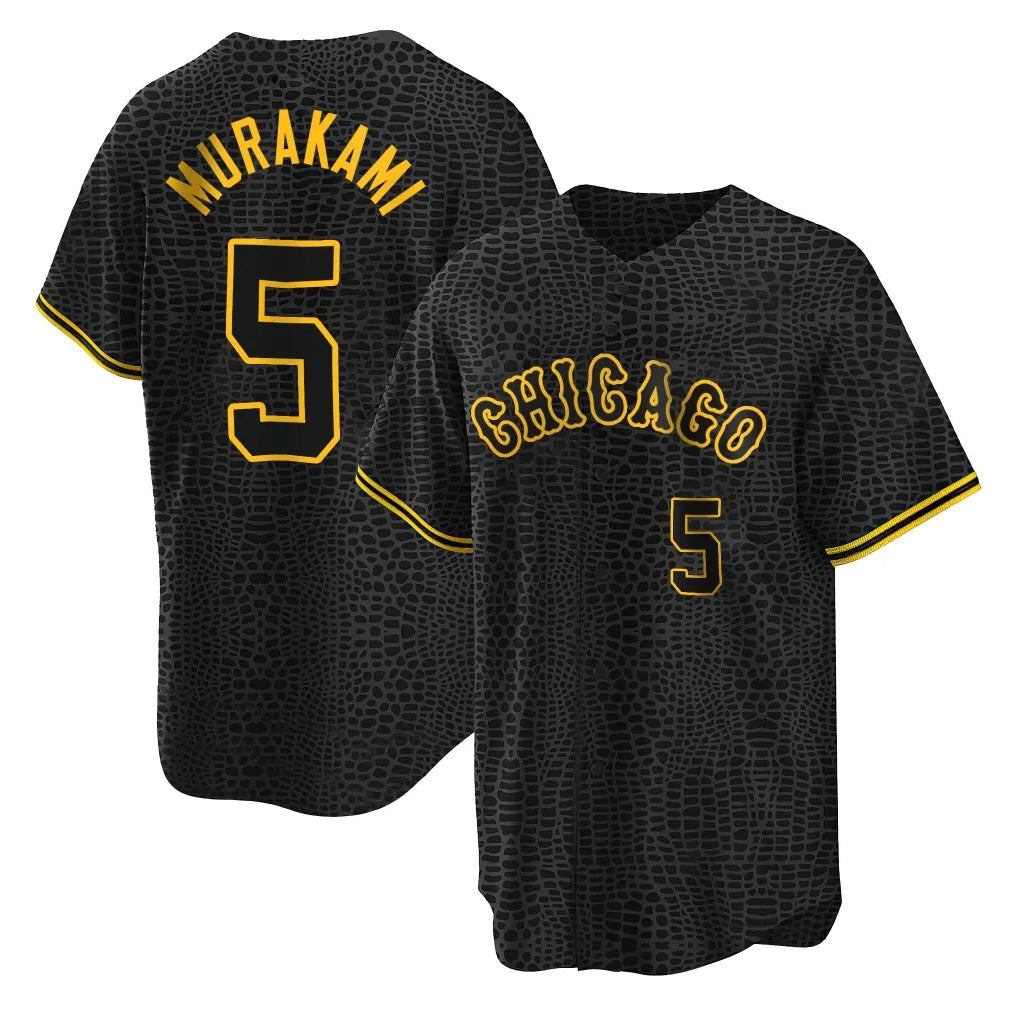 C.White Sox #5 Munetaka Murakami Player Black Snake Skin City Home Game Jdoa Stitched Jerseys