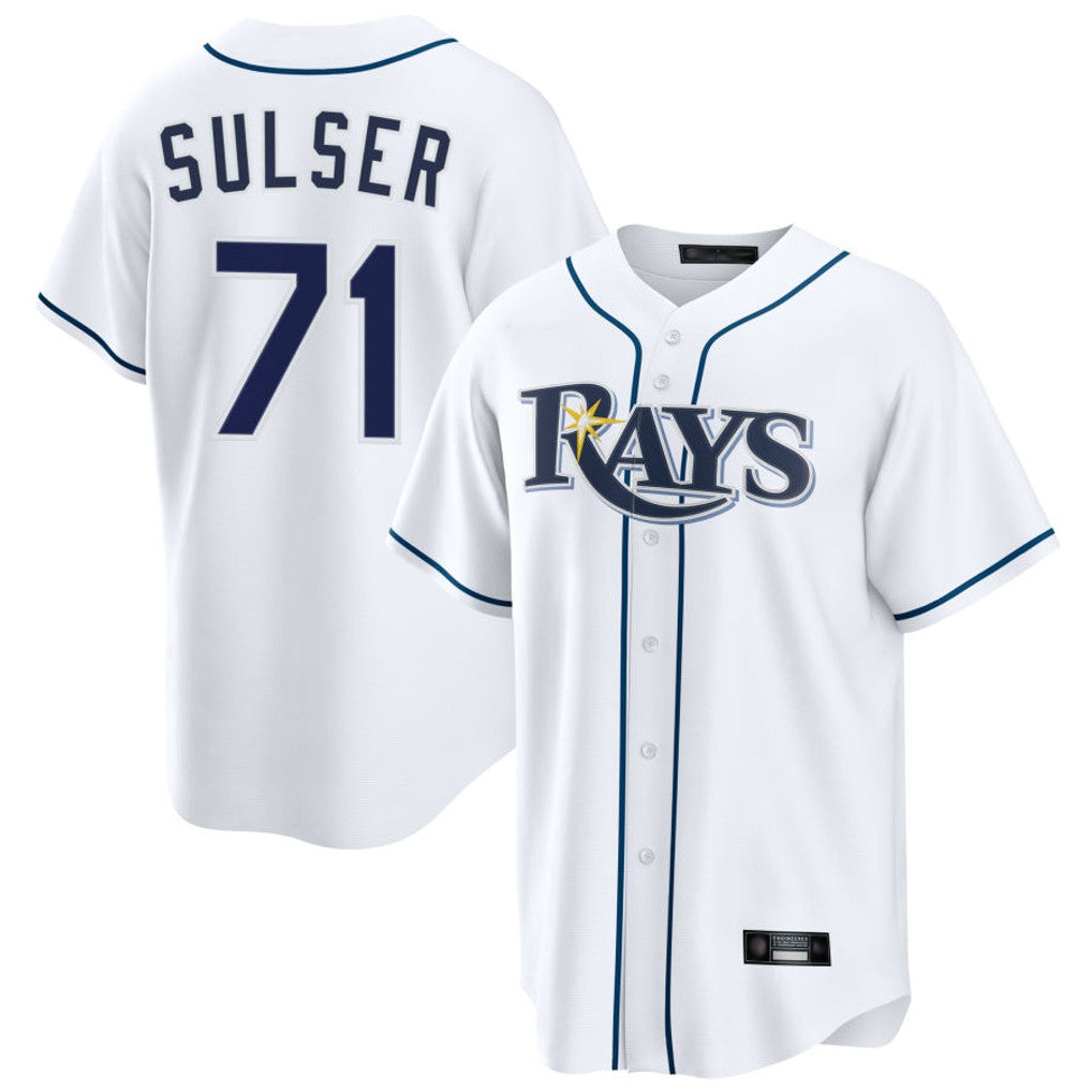 T.Bay Rays #71 Cole Sulser Player White Home Game Jdoa Stitched Jerseys