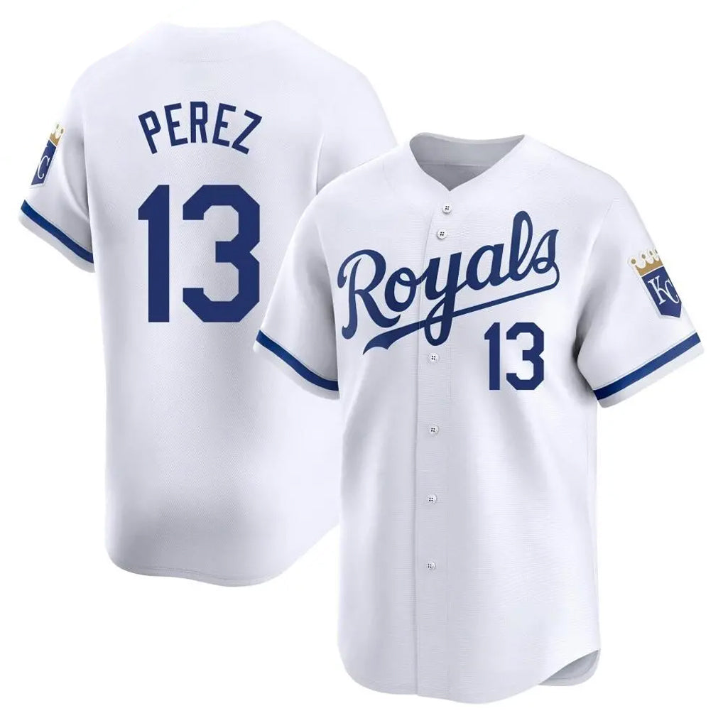 KC.Royals #13 Salvador Perez Player White Alt Limited Home Jdoa Stitched Jerseys