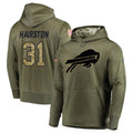 B.Bills #31 Maxwell Hairston Player Olive Salute to Service Hoodies Game Jdoa Stitched Jerseys