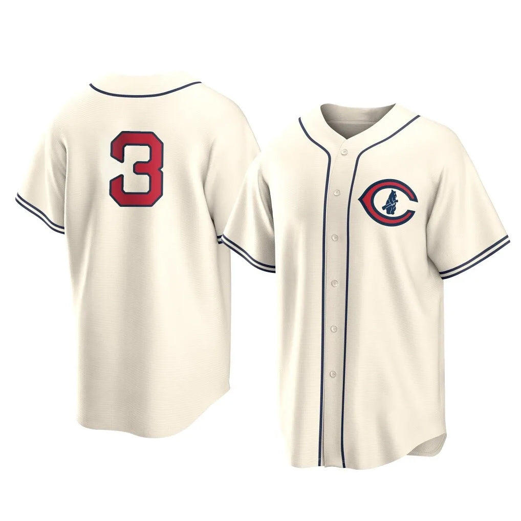 C.Cubs #3 Alex Bregman Player Cream Field of Dreams Home Game Jdoa Stitched Jerseys