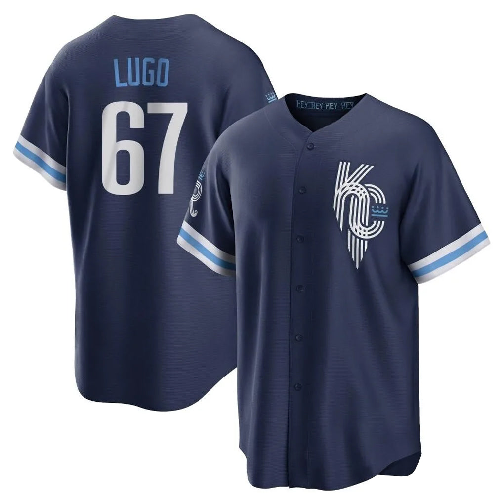 KC.Royals #67 Seth Lugo Player Navy City Connect Home Game Jdoa Stitched Jerseys