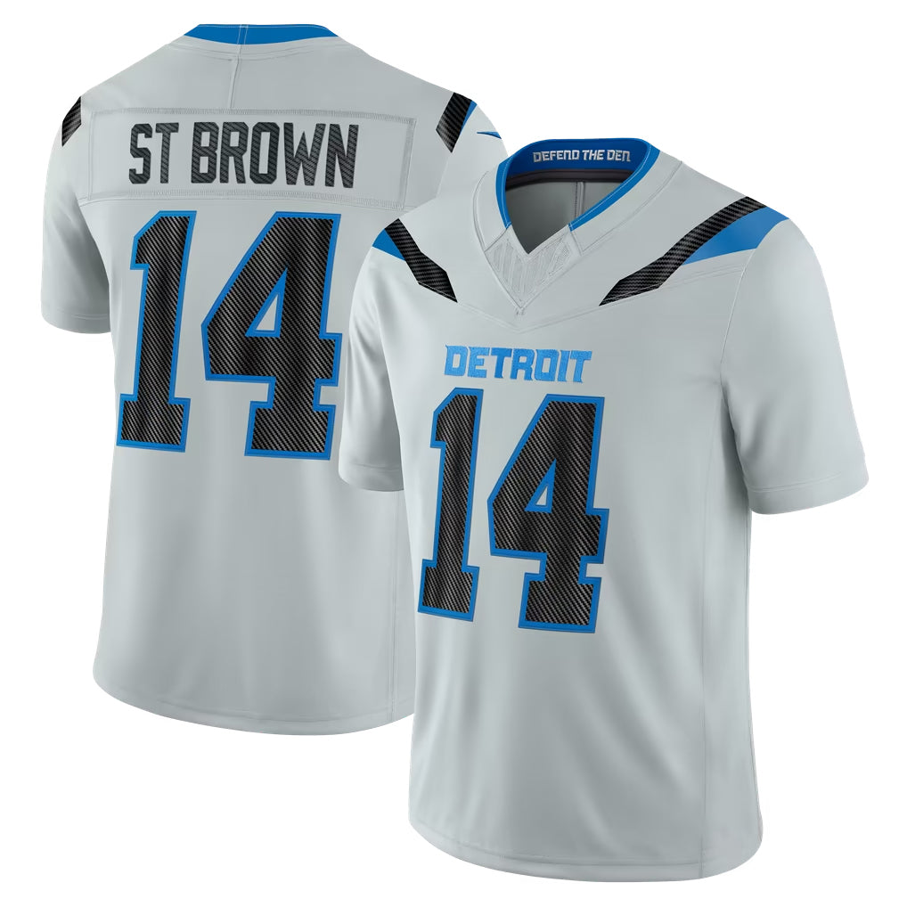 D.Lions #14 Amon-Ra St. Brown Player Silver Limited 2026 Rivalries Collection Home Game Jdoa Stitched Jerseys