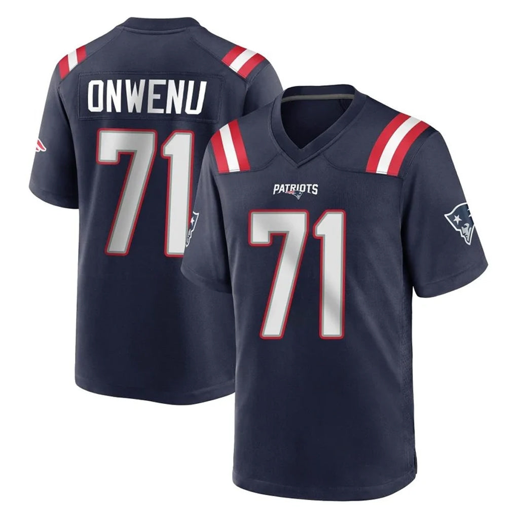 NE.Patriots #71 Mike Onwenu Player Navy Home Game Jdoa Stitched Jerseys