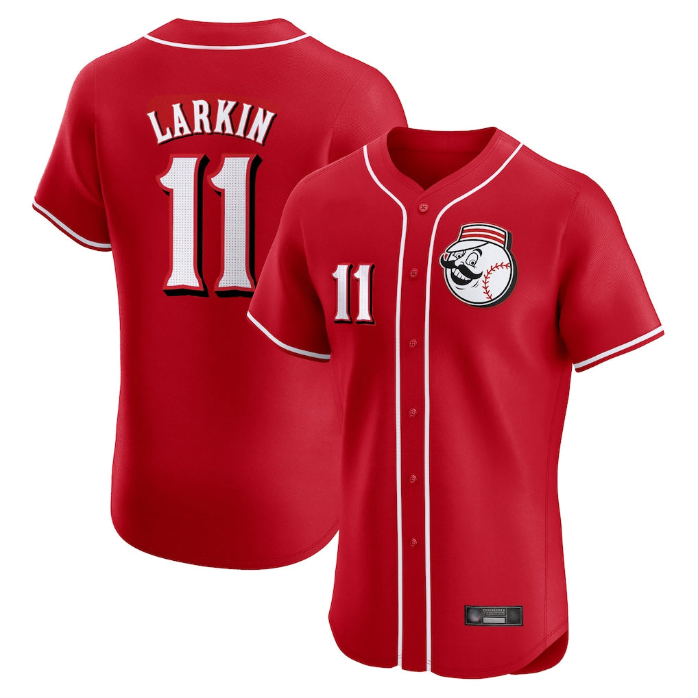 C.Reds #11 Barry Larkin Player Red Limited Elite Home Game Jdoa Stitched Jerseys