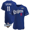 LA.Dodgers #11 Roki Sasaki Player Royal World Series Limited Elite Home Jdoa Stitched Jerseys