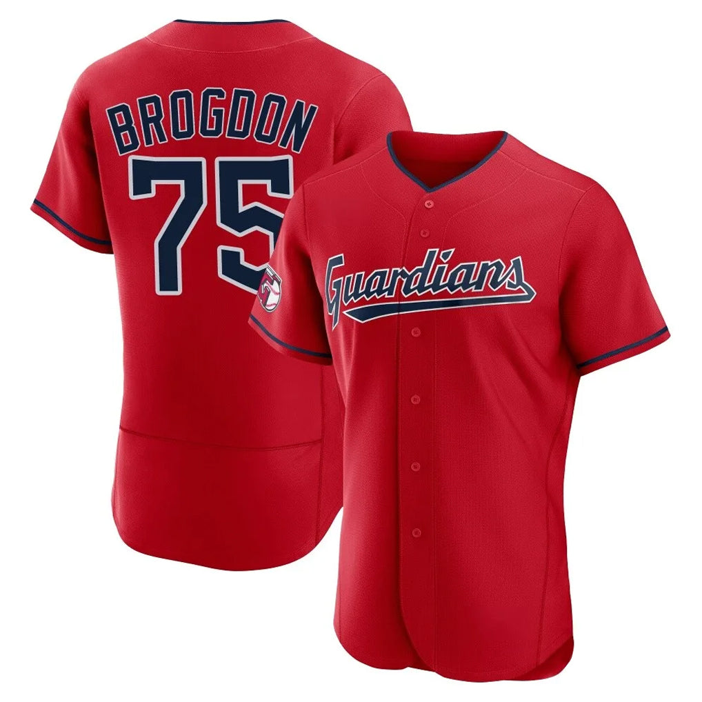 C.Guardians #75 Connor Brogdon Player Red Limited Elite Home Jdoa Stitched Jerseys