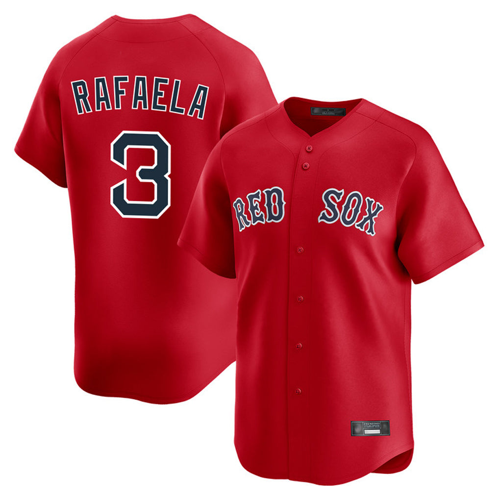 B.Red Sox #3 Ceddanne Rafaela Player Red Limited Home Game Jdoa Stitched Jerseys