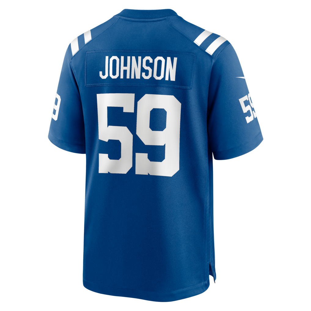 Jdoa IN.Colts #59 Buddy Johnson Royal Team Game Jersey