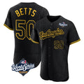 LA.Dodgers #50 Mookie Betts Player Black World Series Snake Skin City Limited Elite Home Jdoa Stitched Jerseys