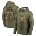 D.Cowboys #73 Tyler Smith Player Olive Salute to Service Pullover Hoodies Home Game Jdoa Stitched Jerseys