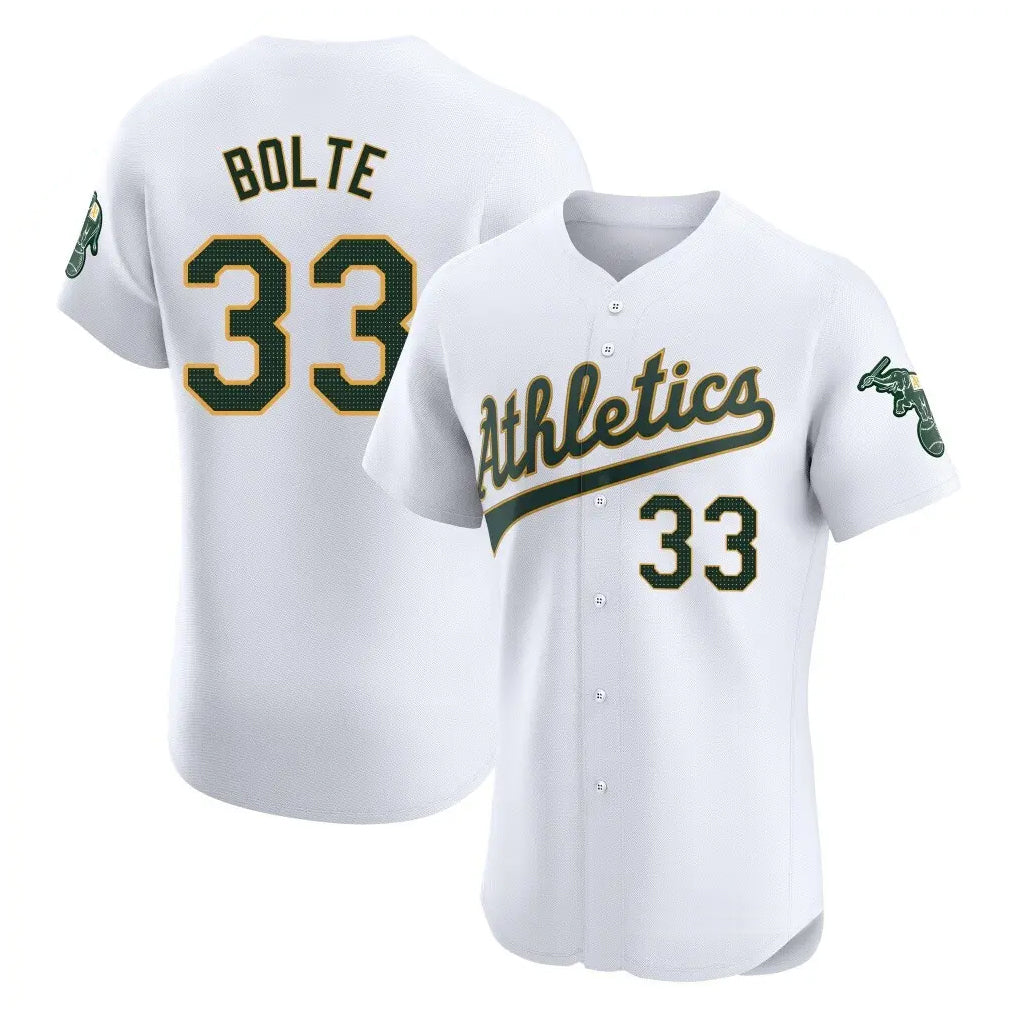 Athletics #33 Henry Bolte Player White Limited Elite Home Game Jdoa Stitched Jerseys