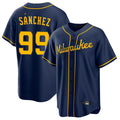 M.Brewers #99 Gary Sanchez Player Navy Home Game Jdoa Stitched Jerseys