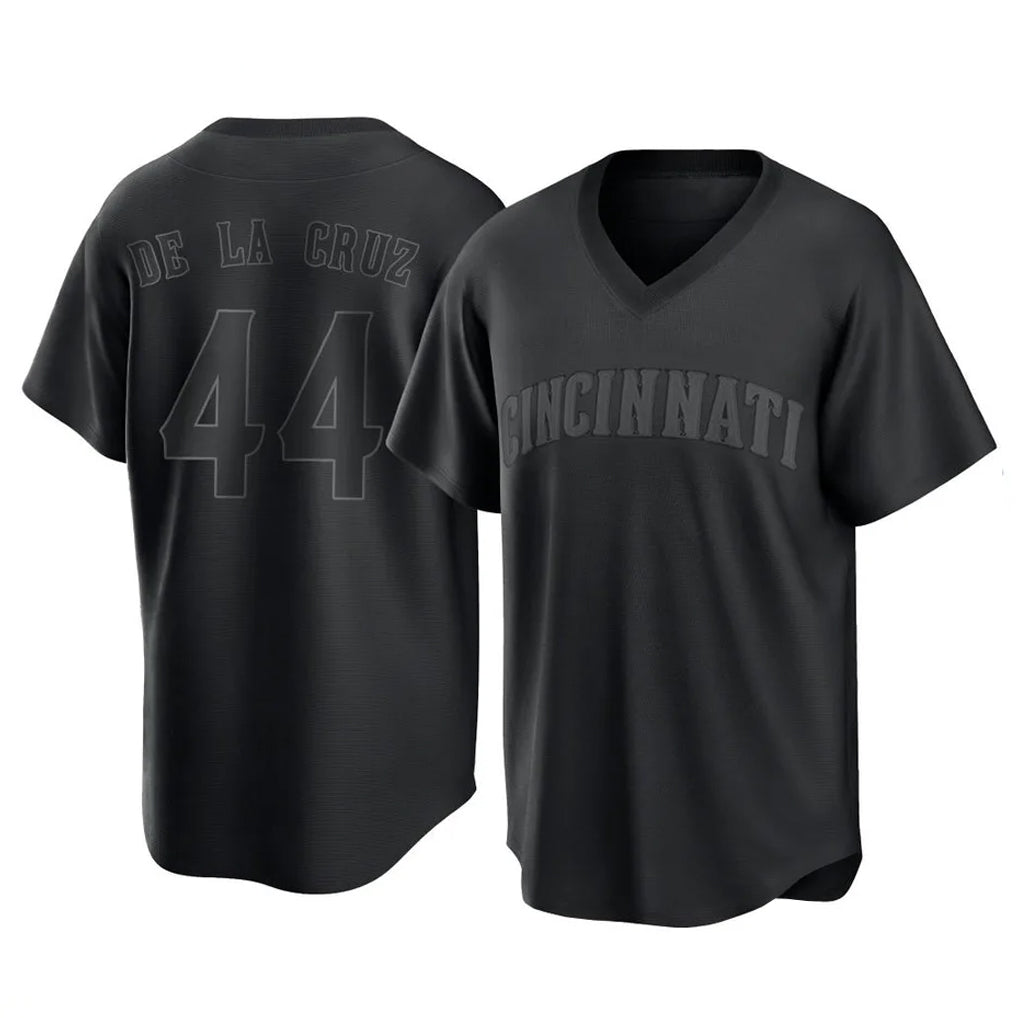C.Reds #44 Elly De La Cruz Player Black T-shirt Game Home Jdoa Stitched Jerseys