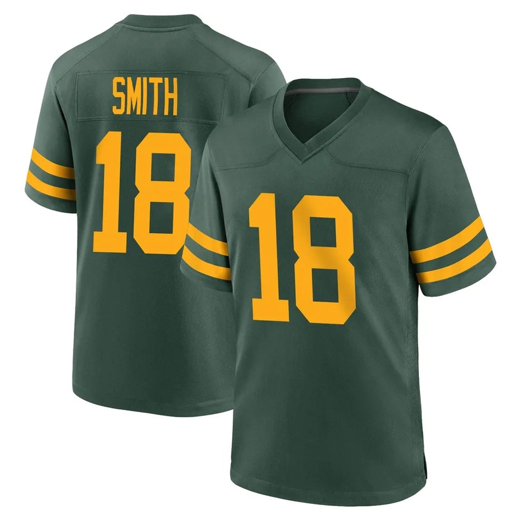 GB.Packers #18 Jonnu Smith Player Green Alternate Home Game Jdoa Stitched Jerseys