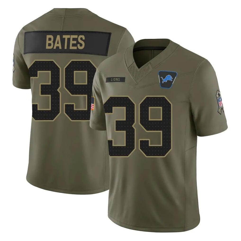 D.Lions #39 Jake Bates Player Olive 2025 Salute To Service Limited Home Game Jdoa Stitched Jerseys
