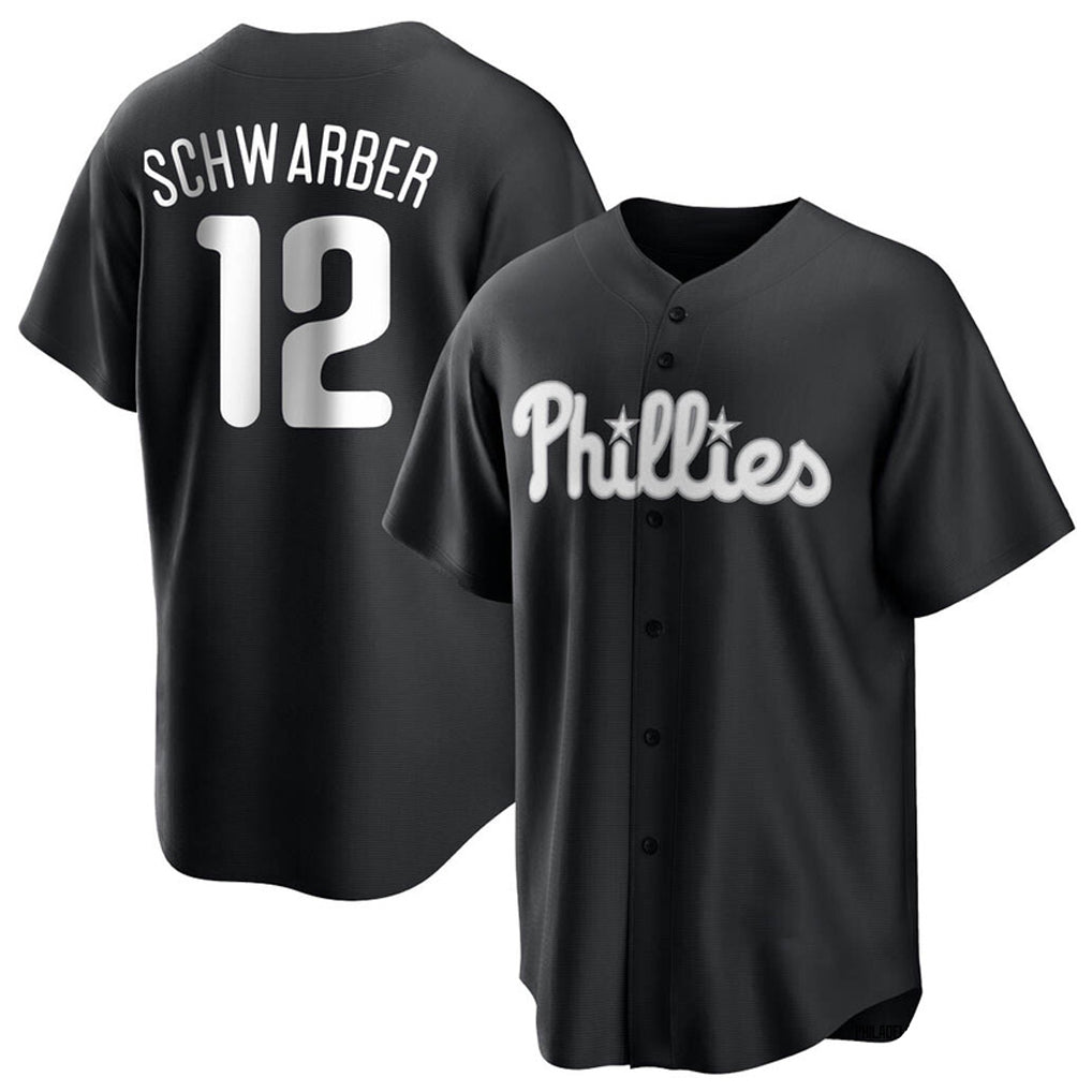 P.Phillies #12 Kyle Schwarber Player Black Alt Fashion Home Game Jdoa Stitched Jerseys